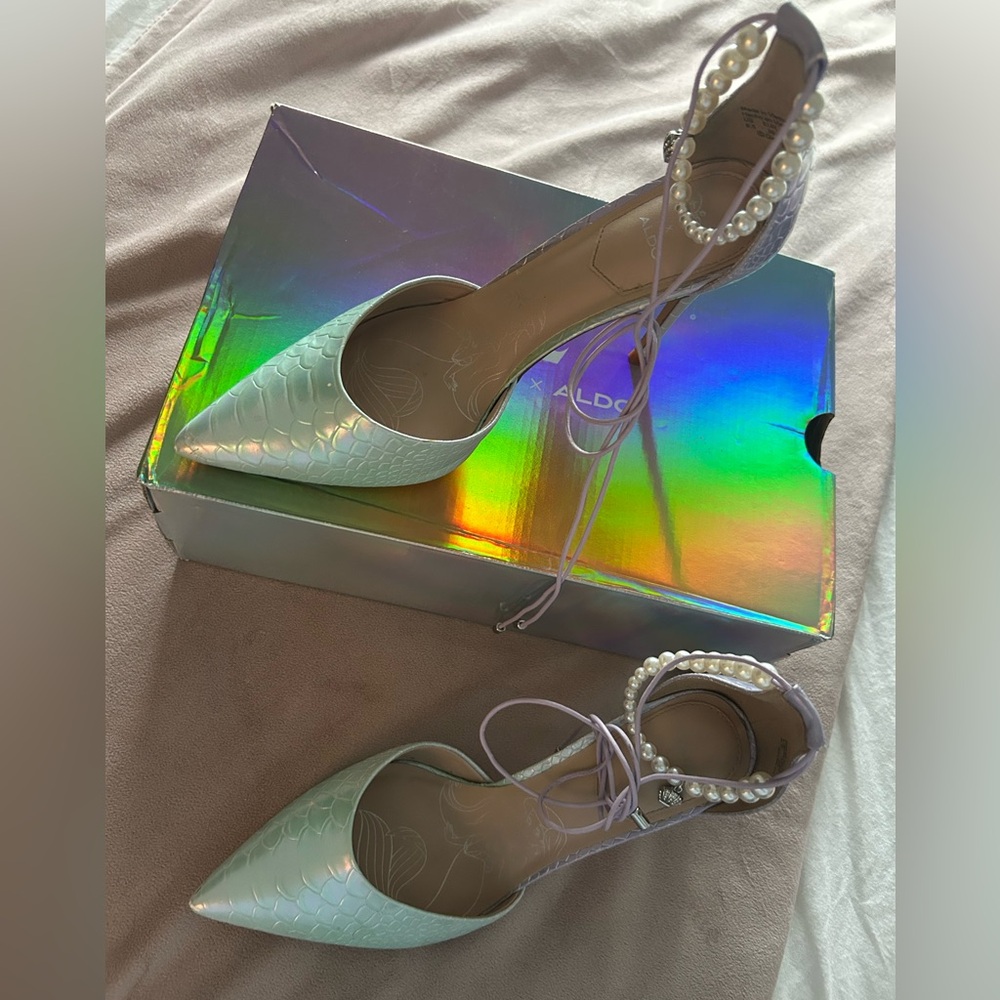 Aldo Iridescent Pearl-Embellished Heels